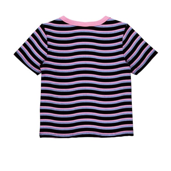 Santa Cruz Skateboards T-shirt T-shirt a manica corta da donna Onshore Black Wave Stripe