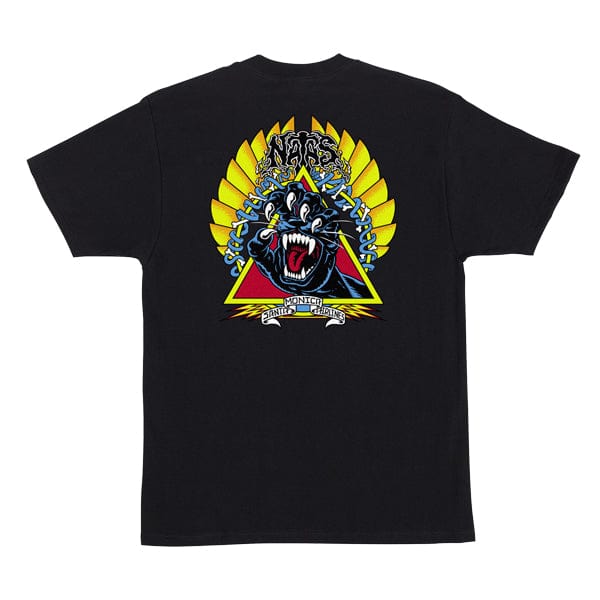 Santa Cruz Skateboards T-shirt T-shirt a manica corta da uomo Natas Screaming Panther Black