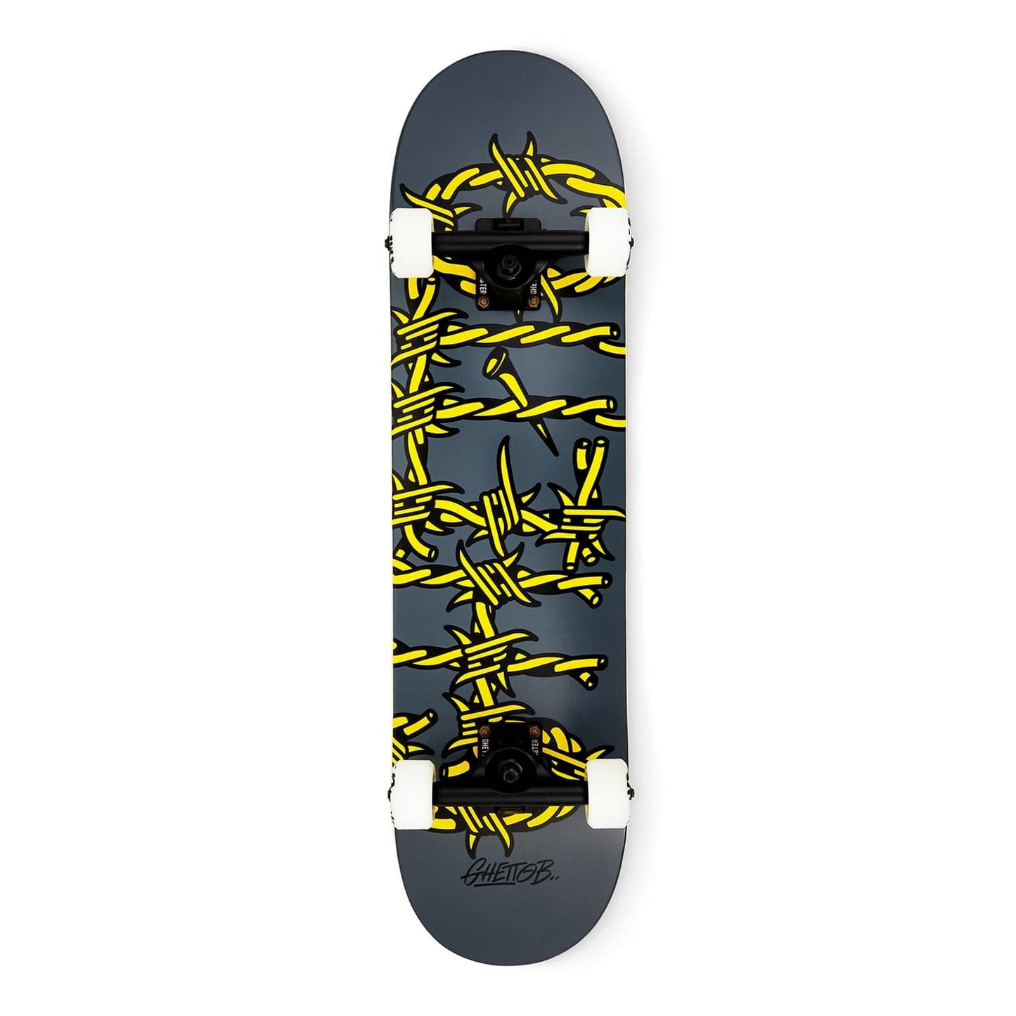 Ghetto Blaster Skateboard completo Skate per principianti Barbed Wire Grey 7.875" Downtown