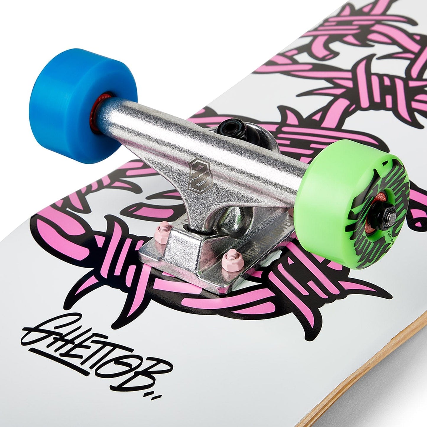 Ghetto Blaster Skateboard completo Skate per principianti Barbed Wire Pink 8.125" Downtown
