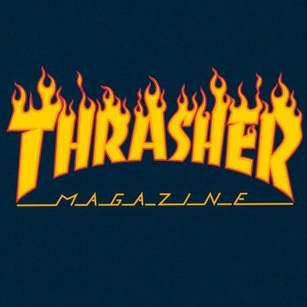 Thrasher Tshirt T-shirt a manica corta da uomo Flame Navy Downtown