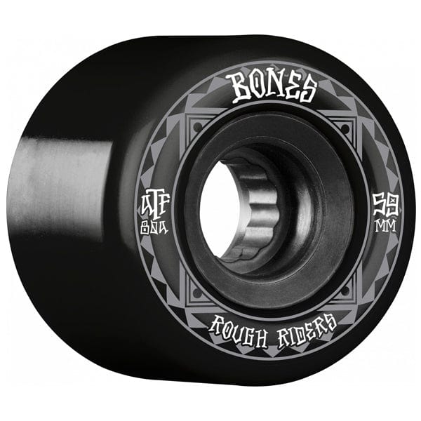 Bones Wheels Ruote skateboard 56mm / 80 Ruote skate / cruiser ATF Rough Rider Runners Black 80A 56mm