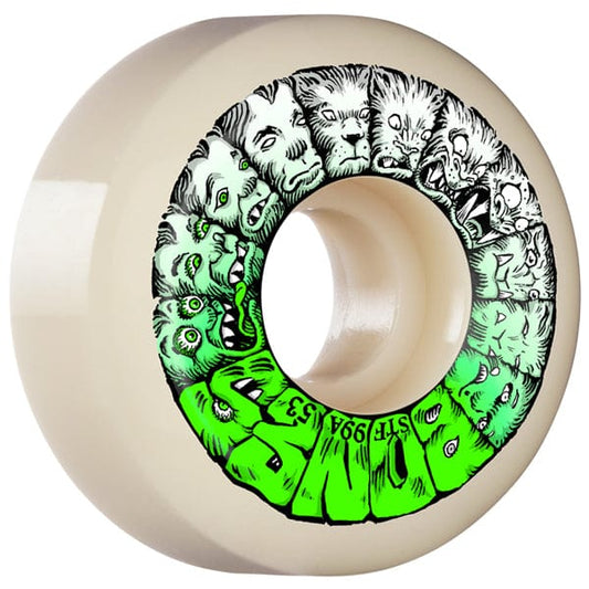 Bones Wheels Ruote skateboard Ruote skate STF Weird Wolf Green V5 99A