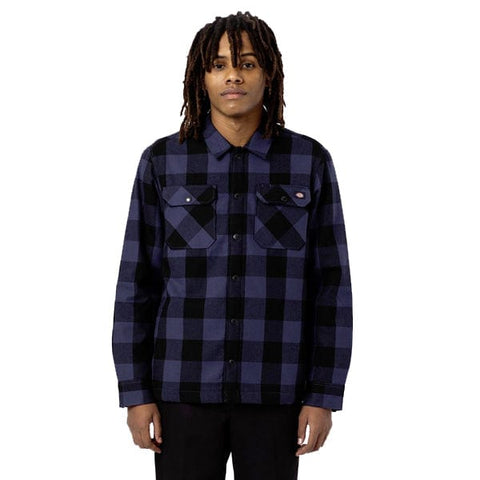 Camicia a manica lunga da uomo Sherpa Lined Sacramento Navy Blue