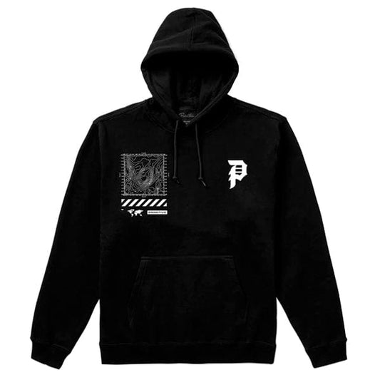 Primitive Skateboards Variation Felpa con cappuccio da uomo Mapping Dirty P Black