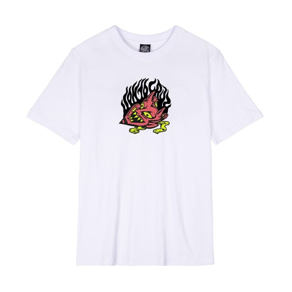 Santa Cruz Skateboards T-shirt T-shirt a manica corta da uomo Delfino Devil Mask Front White