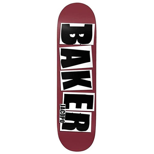 Baker Skateboards Tavola skateboard Tavola skate Jacopo Carozzi Brand Name Maroon 8" Downtown