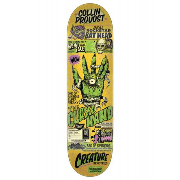 Creature Skateboards Tavola skateboard Tavola skate Collin Provost Cursed Hand 8.475