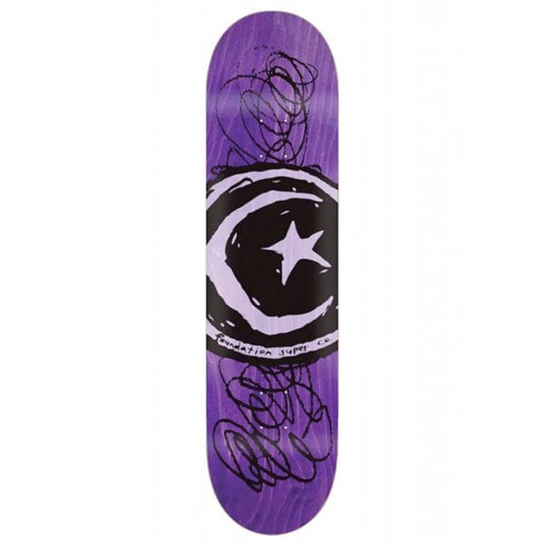 Foundation Tavola skateboard Tavola skate Star & Moon Scribble Purple 7.75