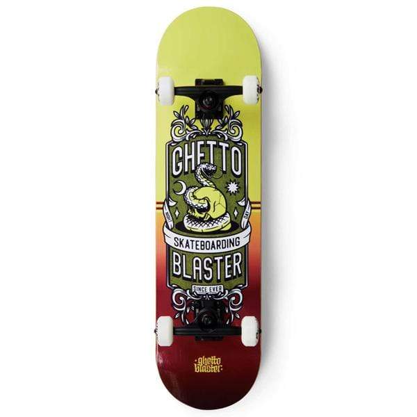 Ghetto Blaster Skateboard completo Skate per principianti Skull Yellow Red 8.0