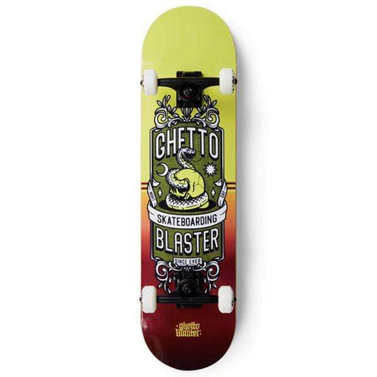 Ghetto Blaster Skateboard completo Skate per principianti Skull Yellow Red 8.0" Downtown