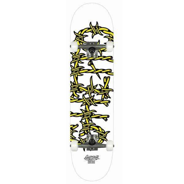 Ghetto Blaster Skateboard completo Skate per principianti Barbed Wire White 8.375