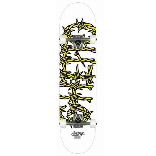 Ghetto Blaster Skateboard completo Skate per principianti Barbed Wire White 8.375" Downtown