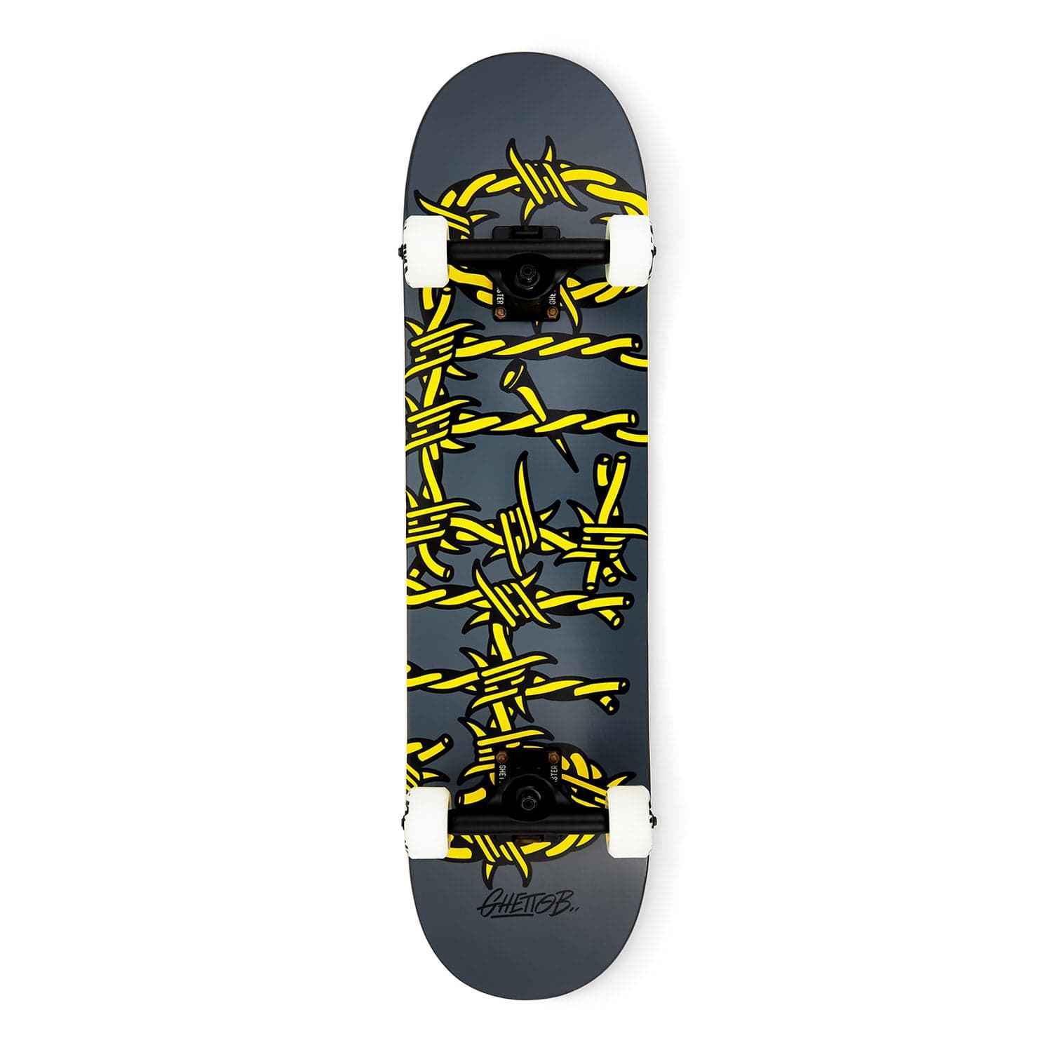 Ghetto Blaster Skateboard completo Skate per principianti Barbed Wire Grey 7.875" Downtown