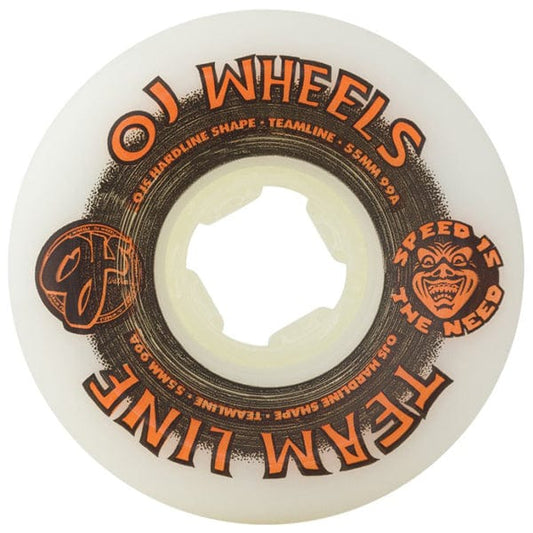 OJ Wheels Ruote skateboard Ruote skate Team Line Original Hardline White Orange 99A 55mm Downtown