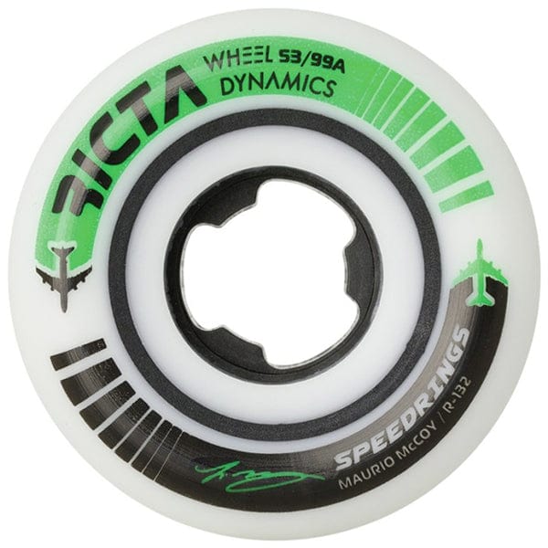Ricta Wheels Ruote skateboard Ruote skate Maurio McCoy Speedrings Wide White Green 99A 53mm Downtown