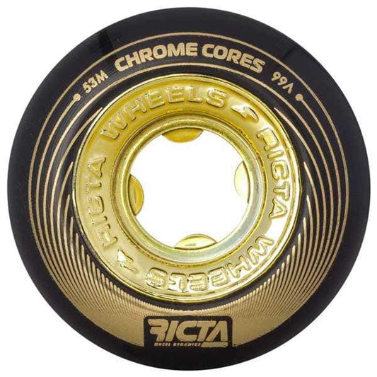 Ricta Wheels Ruote skateboard Ruote skate Chrome Core 99A black / gold Downtown