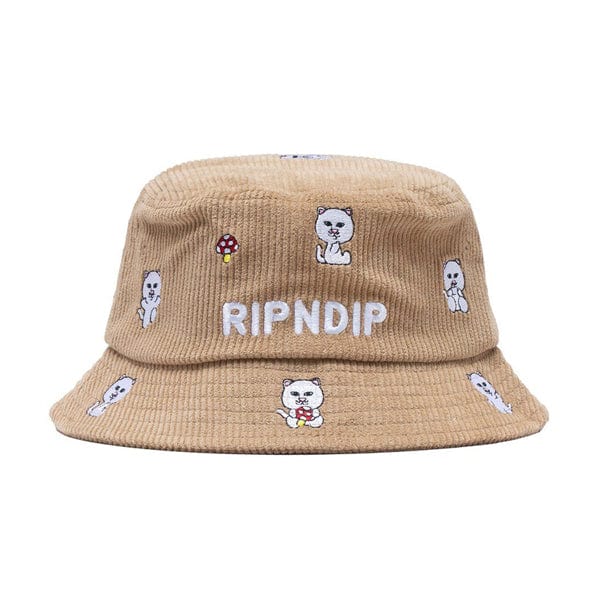 RipNdip Cappello Cappello bucket hat Hello Nermy Corduroy Tan Downtown