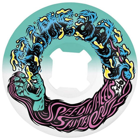 Ruote skate Slime Balls Hairballs 50-50 White Teal 95A 54mm