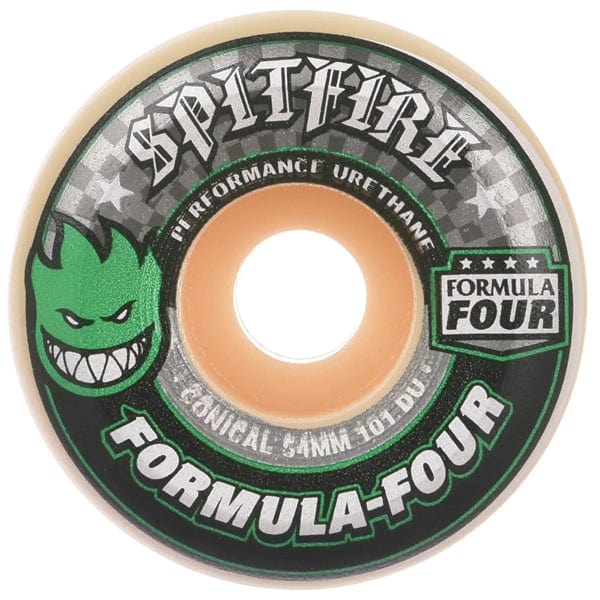 Spitfire Wheels Ruote skateboard Ruote skate Conical Full Formula Four Green Print 101A Downtown