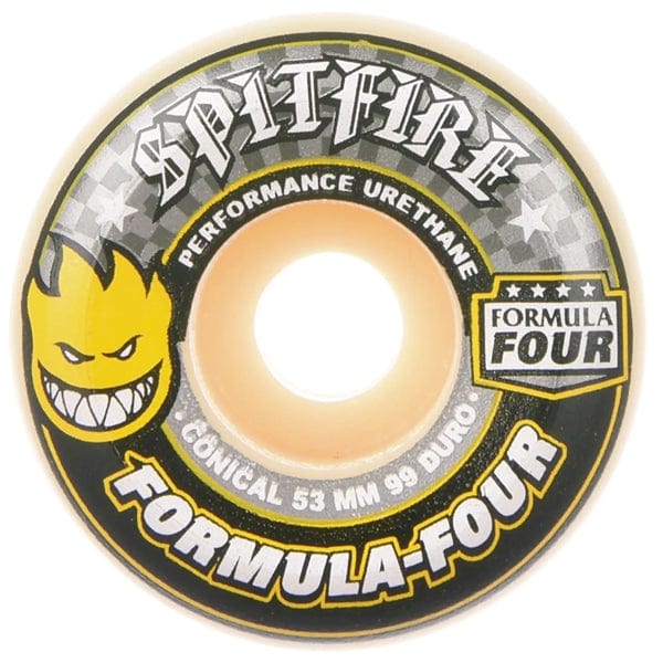 Spitfire Wheels Ruote skateboard Ruote skate Conical Full Formula Four Yellow Print 99A Downtown