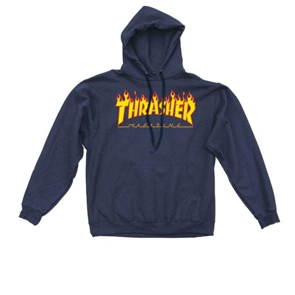 Thrasher Felpe con cappuccio Felpa con cappuccio da uomo Flame Navy Downtown