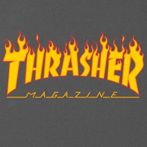 Thrasher Tshirt T-shirt a manica corta da uomo Flame Charcoal Downtown